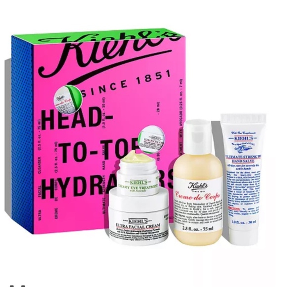 NEW Kiehl’s 4pc Skincare Head-To-Toe Hydrator Gift Set Bundle